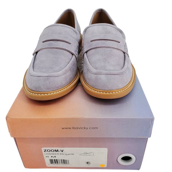 Lisa Vicky Womens‎ Size 8M Zoom-V Lavender Kid Suede Loafers New in Box - Picture 5 of 8